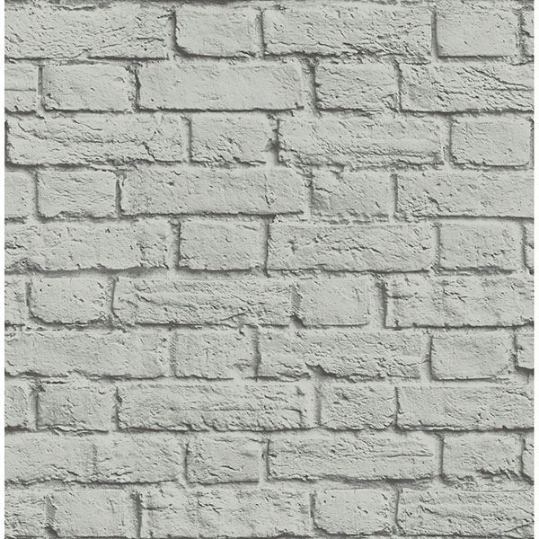 Cologne Grey Painted Brick Wallpaper  | Brewster Wallcovering - The WorkRm