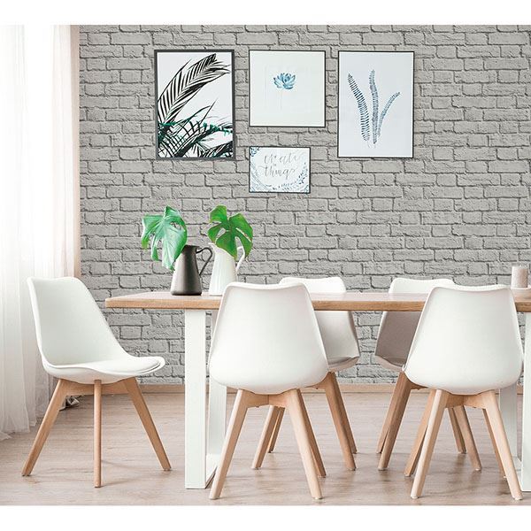 Cologne Grey Painted Brick Wallpaper  | Brewster Wallcovering - The WorkRm