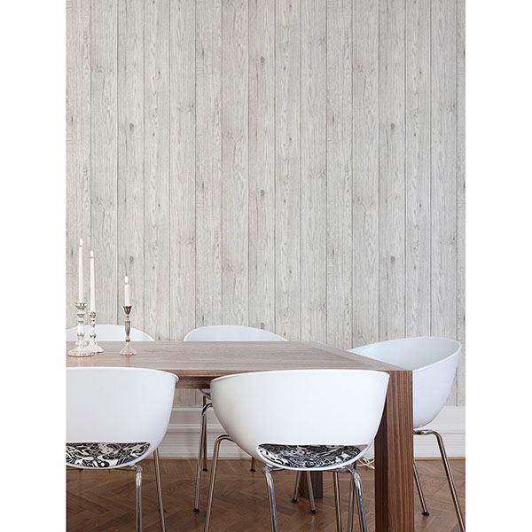 Mammoth White Lumber Wood Wallpaper  | Brewster Wallcovering - The WorkRm