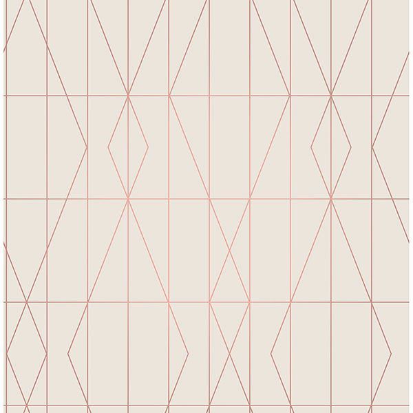 LeVeque Cream Deco Diamond Geo Wallpaper  | Brewster Wallcovering - The WorkRm