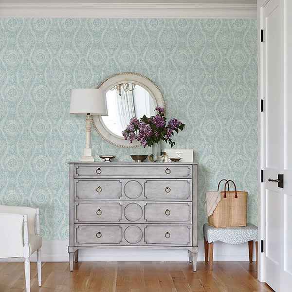 Aqua Painterly Wallpaper - York Wallcoverings - 2785-24803 - York Wallcoverings Wallpaper