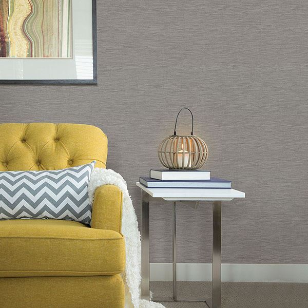 San Paulo Grey Horizontal Weave Wallpaper  | Brewster Wallcovering - The WorkRm