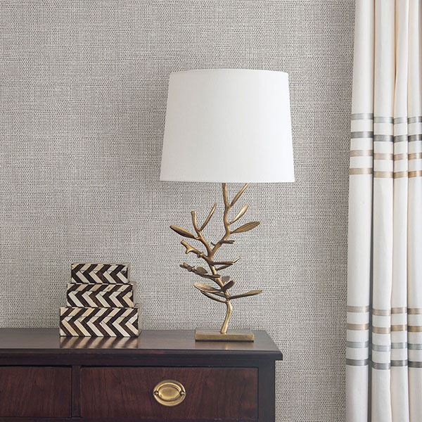 Bohemian Bling Pewter Woven Texture Wallpaper - Brewster Wallcovering