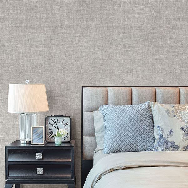 Bohemian Pewter Woven Texture Wallpaper - York Wallcoverings - 2807-8026 - York Wallcoverings Wallpaper