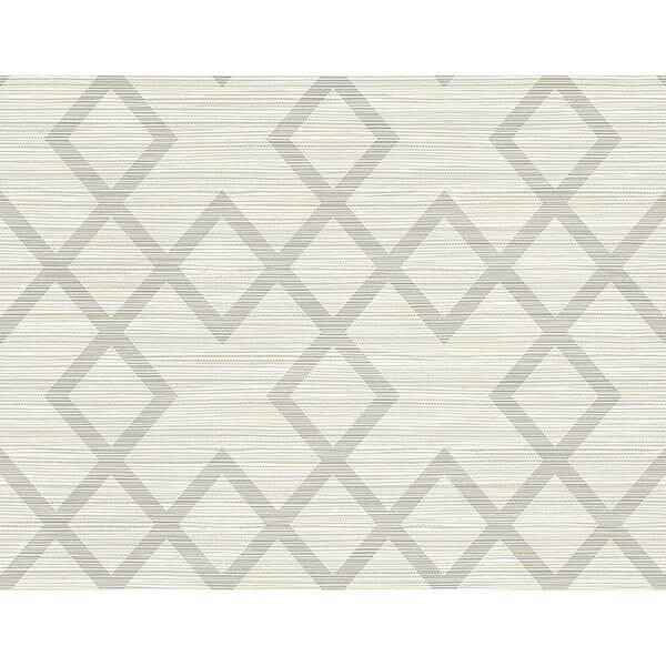 Vana Light Grey Woven Diamond Wallpaper - York Wallcoverings - 2765-BW40408 - York Wallcoverings Wallpaper