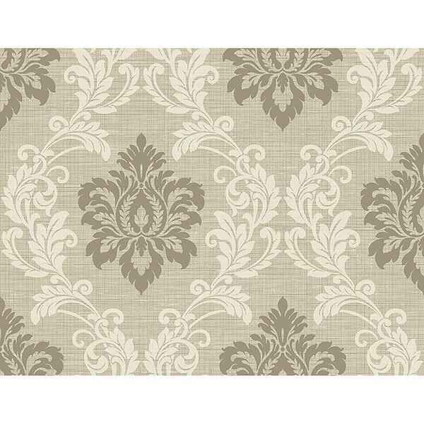 Adela Neutral Twill Damask Wallpaper - York Wallcoverings - 2765-BW40105 - York Wallcoverings Wallpaper