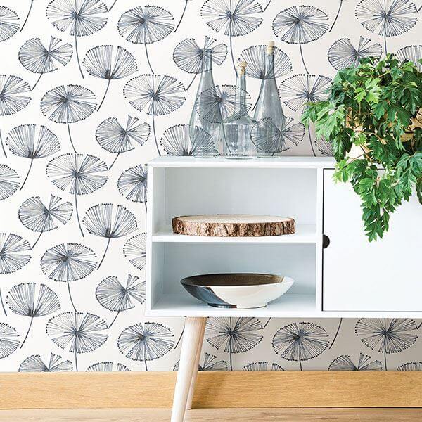 Blue Aya Peel Stick Wallpaper - York Wallcoverings - NU2683 - York Wallcoverings Wallpaper