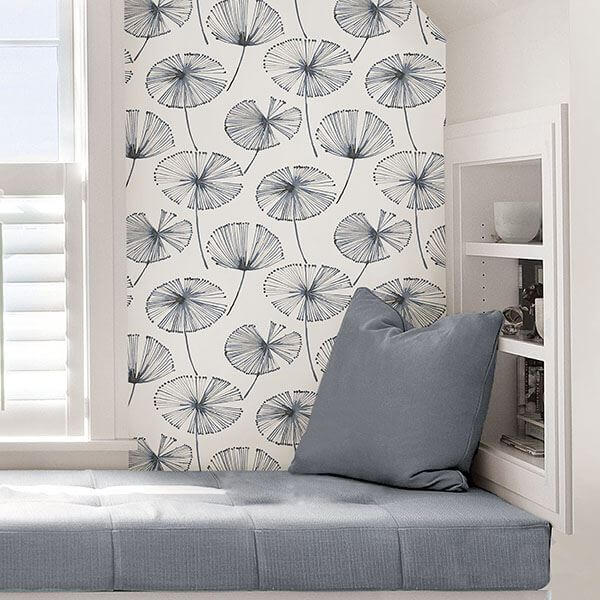 Blue Aya Peel Stick Wallpaper - York Wallcoverings - NU2683 - York Wallcoverings Wallpaper