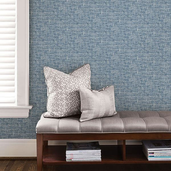 Navy Poplin Texture Peel Stick Wallpaper - York Wallcoverings - NU2918 - York Wallcoverings Wallpaper