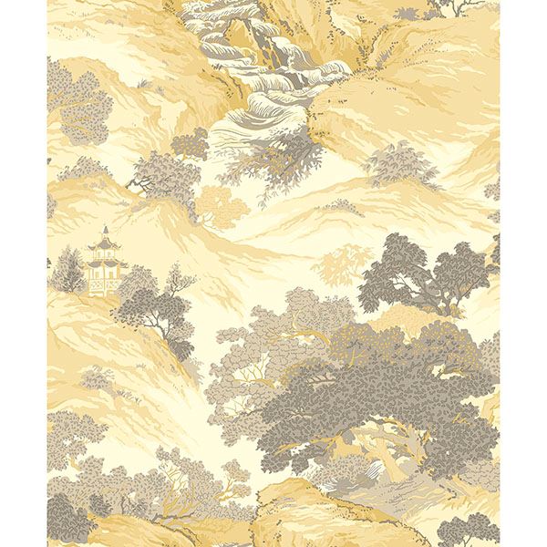 Picture of Ordos Yellow Eastern Toile Wallpaper