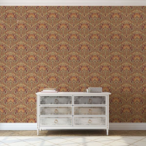 donovan-burnt-sienna-nouveau-floral-wallpaper-york-wallcoverings-m1194