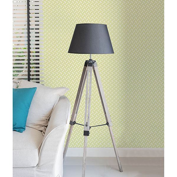 Stockholm Lime Geometric Wallpaper - Brewster Wallcovering