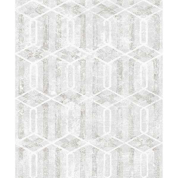 Stormi Light Grey Geometric Wallpaper - York Wallcoverings - 2809-SH01061
