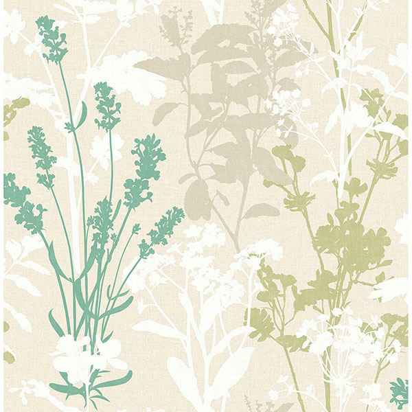 Santa Green Wild Flowers Wallpaper - York Wallcoverings - 2811-24573