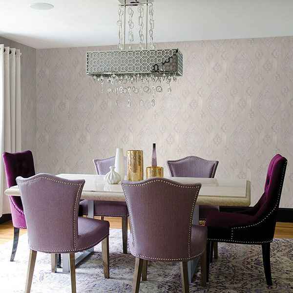 Leana Dove Medallion Wallpaper - York Wallcoverings - 2810-SH01071 - York Wallcoverings Wallpaper