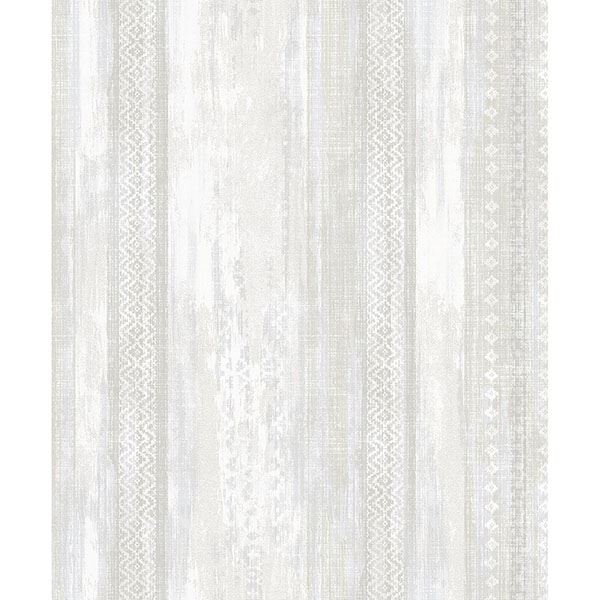 Picture of Blair Dove Ikat Stripe Wallpaper