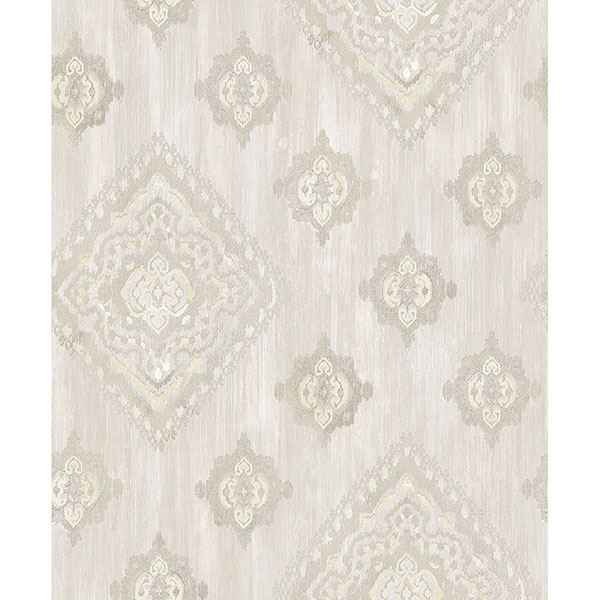 Leana Yellow Medallion Wallpaper - York Wallcoverings - 2810-SH01072