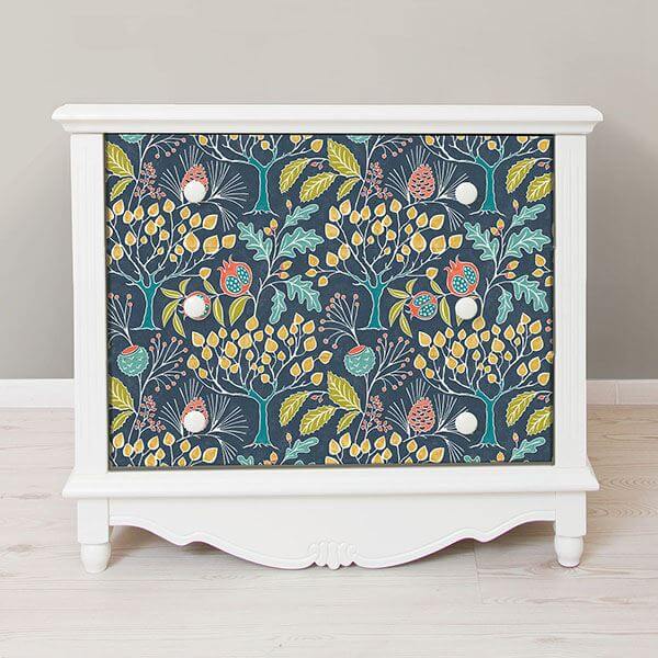 Groovy Garden Navy Peel Stick Wallpaper - York Wallcoverings - NU3038 - York Wallcoverings Wallpaper