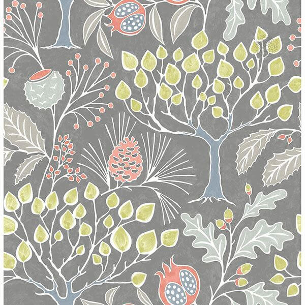 Groovy Garden Grey Peel Stick Wallpaper - York Wallcoverings - NU3039 - York Wallcoverings Wallpaper