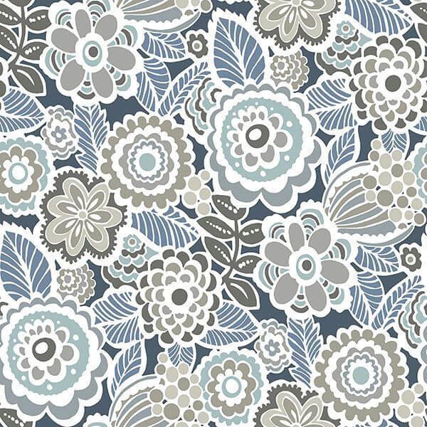 Dream on Navy Peel Stick Wallpaper - York Wallcoverings - NUS3160 - York Wallcoverings Wallpaper