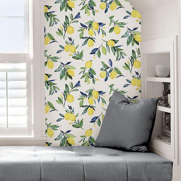 Lemon Drop Yellow Peel Stick Wallpaper - York Wallcoverings - NUS3161 - York Wallcoverings Wallpaper