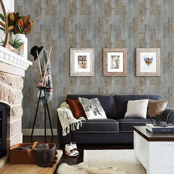 Chebacco Grey Wooden Planks Wallpaper - York Wallcoverings - 3118-12691 - York Wallcoverings Wallpaper