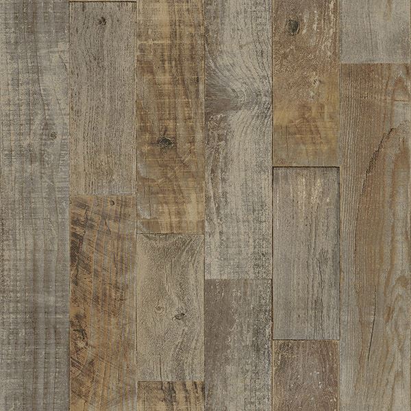 Picture of Chebacco Brown Wooden Planks Wallpaper