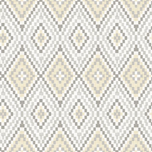 Brewster Wallcovering-Ganado Beige Geometric Ikat Wallpaper