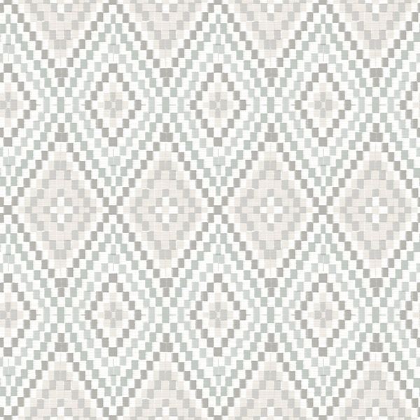 Brewster Wallcovering-Ganado Grey Geometric Ikat Wallpaper