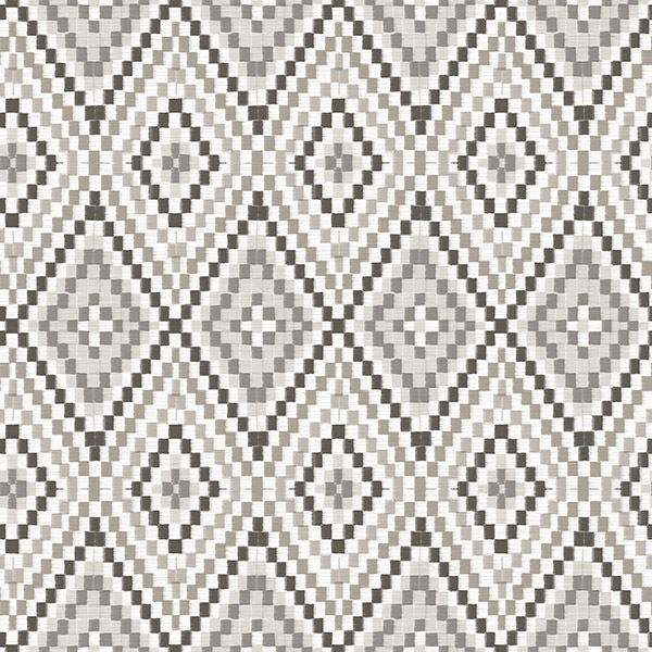 Brewster Wallcovering-Ganado Dark Brown Geometric Ikat Wallpaper