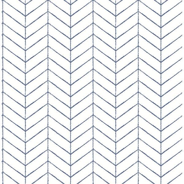 Brewster Wallcovering-Bison Navy Herringbone Wallpaper