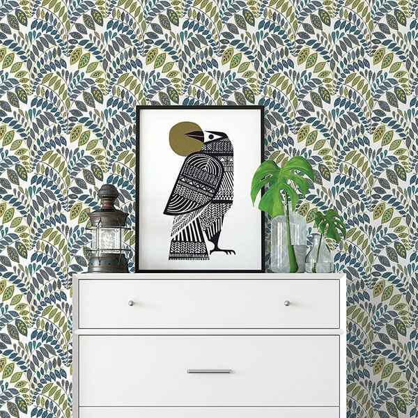 Fiddlehead Green Botanical Wallpaper - York Wallcoverings - 2821-25142 - York Wallcoverings Wallpaper