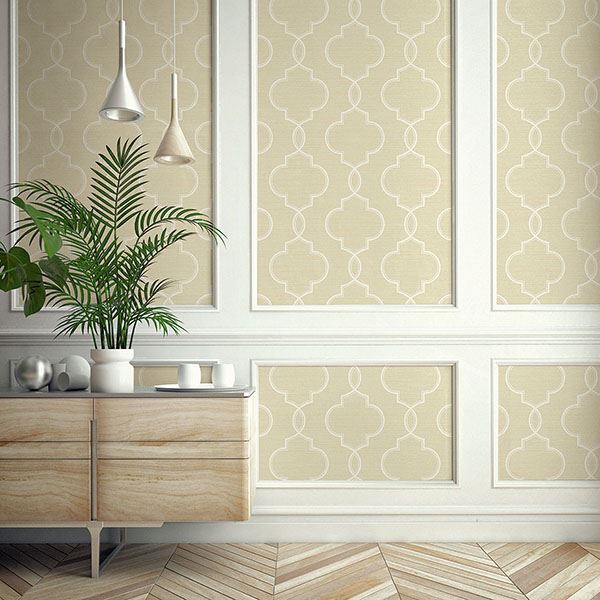 Malo Wheat Sisal Ogee Wallpaper  | Brewster Wallcovering - The WorkRm