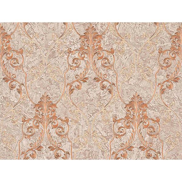 Picture of Damasco Samba Mauve Scroll Damask Wallpaper