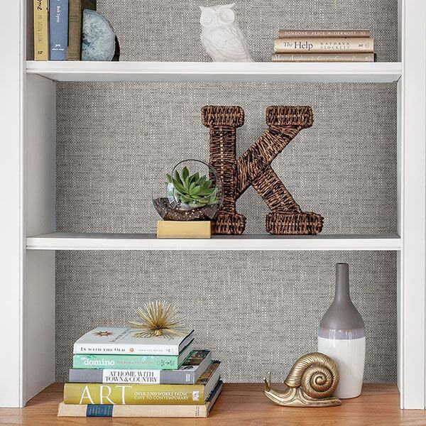 Grey Poplin Texture Peel and Stick Wallpaper - York Wallcoverings - NU2873 - York Wallcoverings Wallpaper
