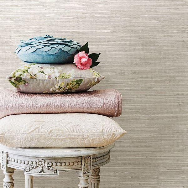 Cream Grassweave Peel and Stick Wallpaper - York Wallcoverings - NUS2875 - York Wallcoverings Wallpaper
