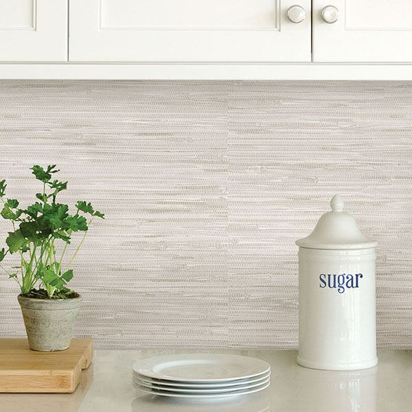 Cream Grassweave Peel and Stick Wallpaper - York Wallcoverings - NUS2875 - York Wallcoverings Wallpaper
