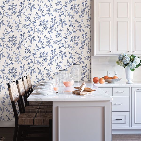 Ray Navy Bird Trail Wallpaper  | Brewster Wallcovering - The WorkRm