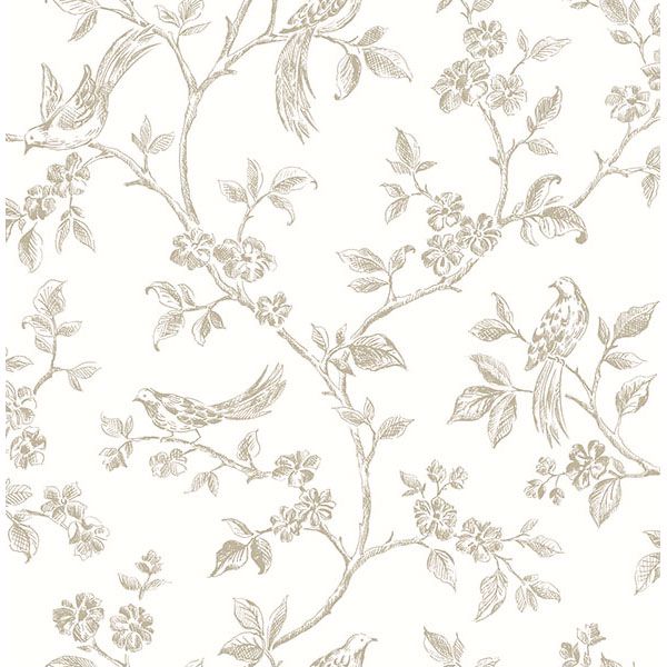 ray-taupe-bird-trail-wallpaper-york-wallcoverings-2813-24974 - York Wallcoverings Papel pintado