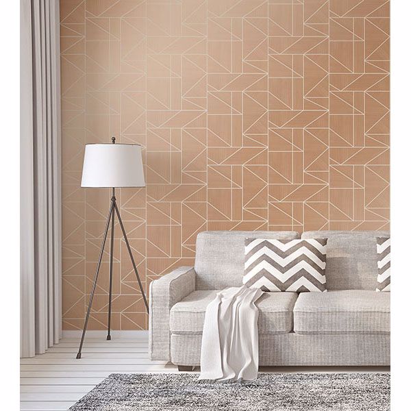 Ina Rose Geometric Wallpaper - Brewster Wallcovering