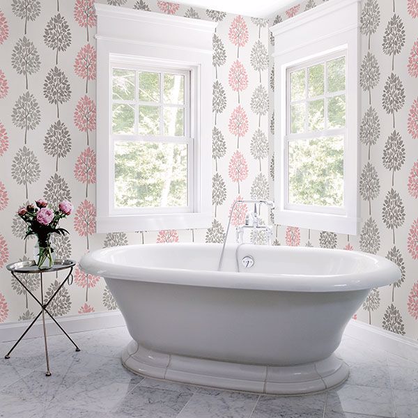 Saar Pink Tree Wallpaper  | Brewster Wallcovering - The WorkRm