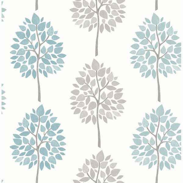 Saar Aqua Tree Wallpaper - York Wallcoverings - 2814-24970 - York Wallcoverings Wallpaper