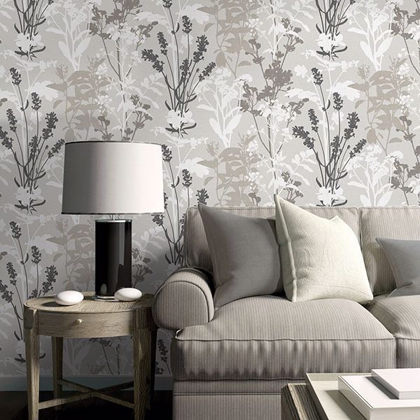 Desdemona Multicolor Floral Silhouettes Wallpaper  | Brewster Wallcovering
