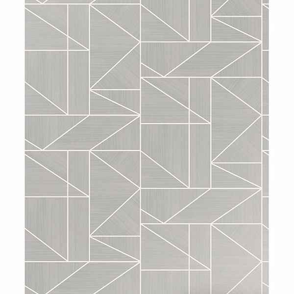 Malvolio Silver Silver Geometric Wallpaper - York Wallcoverings - 2836-M1381 - York Wallcoverings Wallpaper
