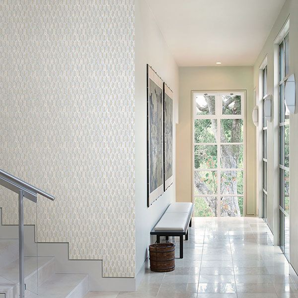 Kendall Light Blue Geometric Wallpaper  | Brewster Wallcovering - The WorkRm