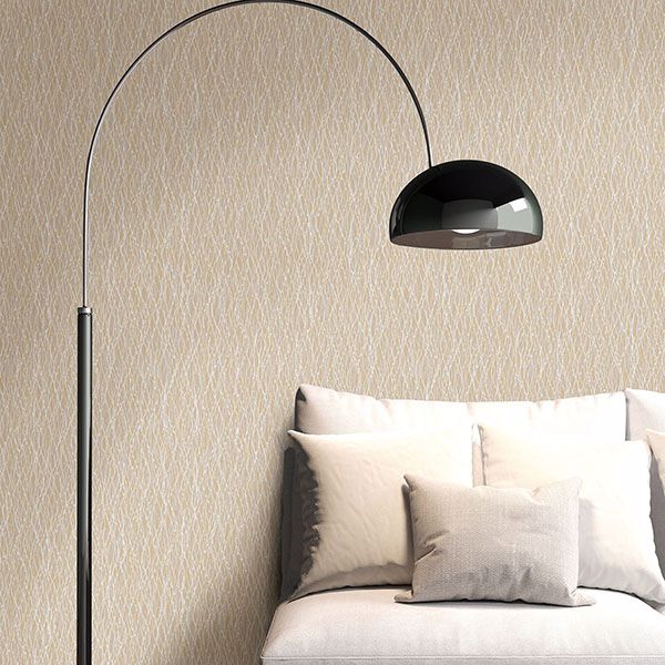 Quinn Beige Twist Wallpaper - Brewster Wallcovering