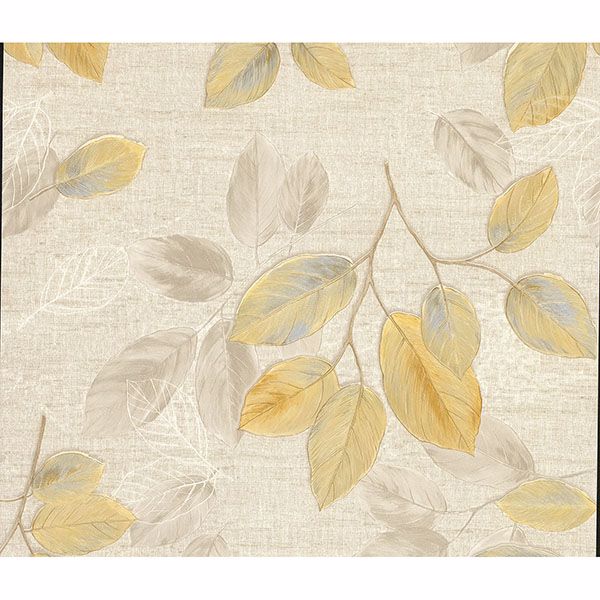 Dorado Beige Leaf Toss Wallpaper - York Wallcoverings - 2835-DI40401 - York Wallcoverings Wallpaper