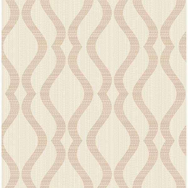 Yves Rose Gold Ogee Wallpaper - York Wallcoverings - 2834-25065