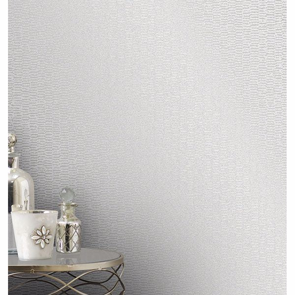 Fleur Silver Texture Wallpaper  | Brewster Wallcovering - The WorkRm