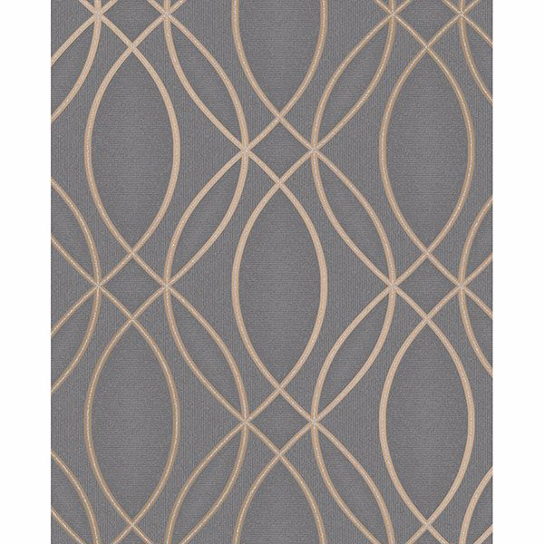 Brewster Wallcovering-Lisandro Taupe Geometric Lattice Wallpaper